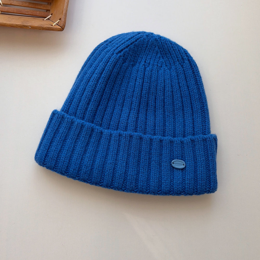 100 Percent Wool Solid Color Knit Beanie N6K285