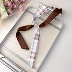 Load image into Gallery viewer, Womens Vintage Brown Plaid Scarf Necklace N6K275