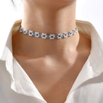 Load image into Gallery viewer, Daisy Lace Choker Textile Floral Necklace S5P243
