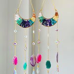 Load image into Gallery viewer, Natural Agate Crystal Moon Sun Catcher Prism N6F298