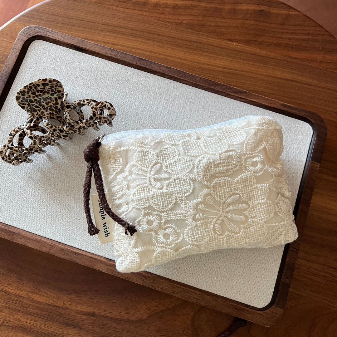 Vintage Lace Embroidered Mini Cotton Coin Purse N6F178