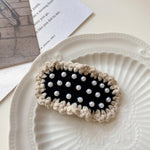 Load image into Gallery viewer, Womens Handmade Pearl Knit Side Hair Clip N6K311