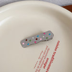 Load image into Gallery viewer, Colored Polka Dot Silver Metal Hair Clip  N6F065