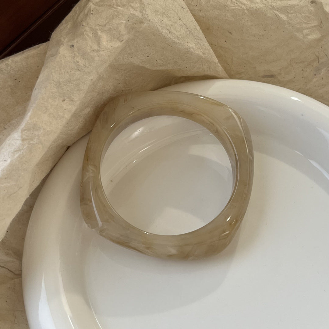 Geometric Ombre Resin Bangle Curved Acetate Contour S5P256