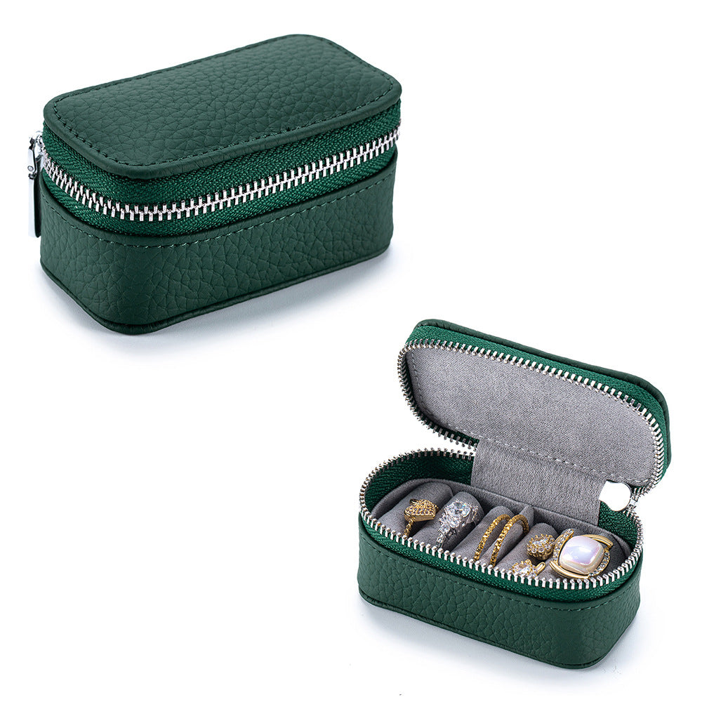 Portable Travel Leather Jewelry Case Women N6D025