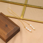 Load image into Gallery viewer, Freshwater Pearl Long Ear Wire Gold Plated Copper N6H182