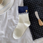 Load image into Gallery viewer, Button Polka Dot Bow Socks Women Style M5A009