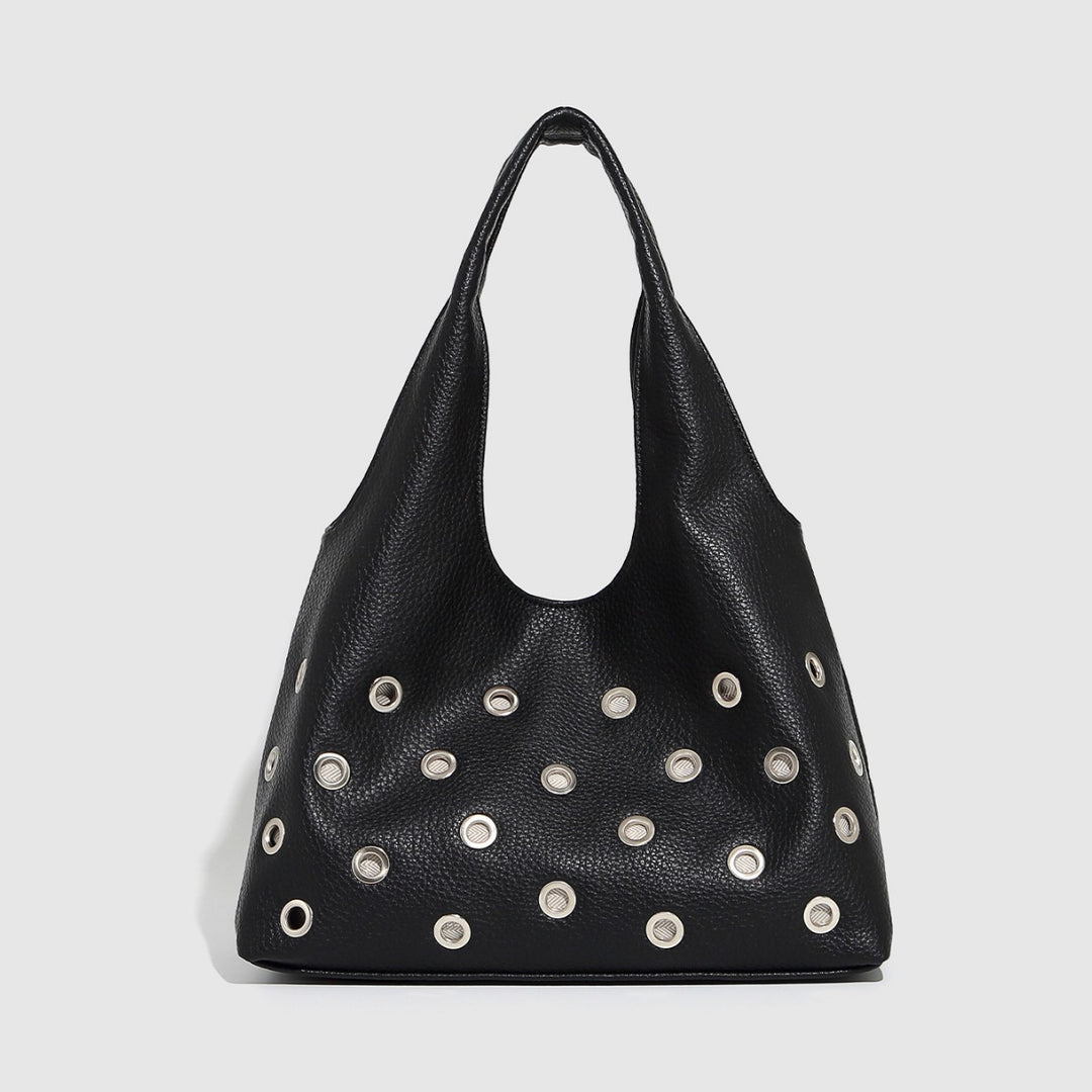Perforated Bucket Bag with Rivet Accents  S5P471