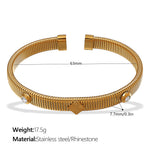 Load image into Gallery viewer, Four Leaf Clover Bangle Titanium Steel Plated Elastic S5P090