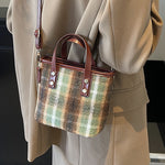 Load image into Gallery viewer, Plaid PU Bucket Bag Women Crossbody Shoulder Tote  S5P720