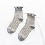 Load image into Gallery viewer, Plaid Ruffle Trim Mid-Calf Socks Women Preppy N6H006