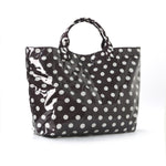 Load image into Gallery viewer, Women's Waterproof Color Block Polka Dot PVC Tote Bag N6J247