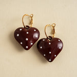 Load image into Gallery viewer, Womens Polka Dot Heart Hoop Earrings N6K158