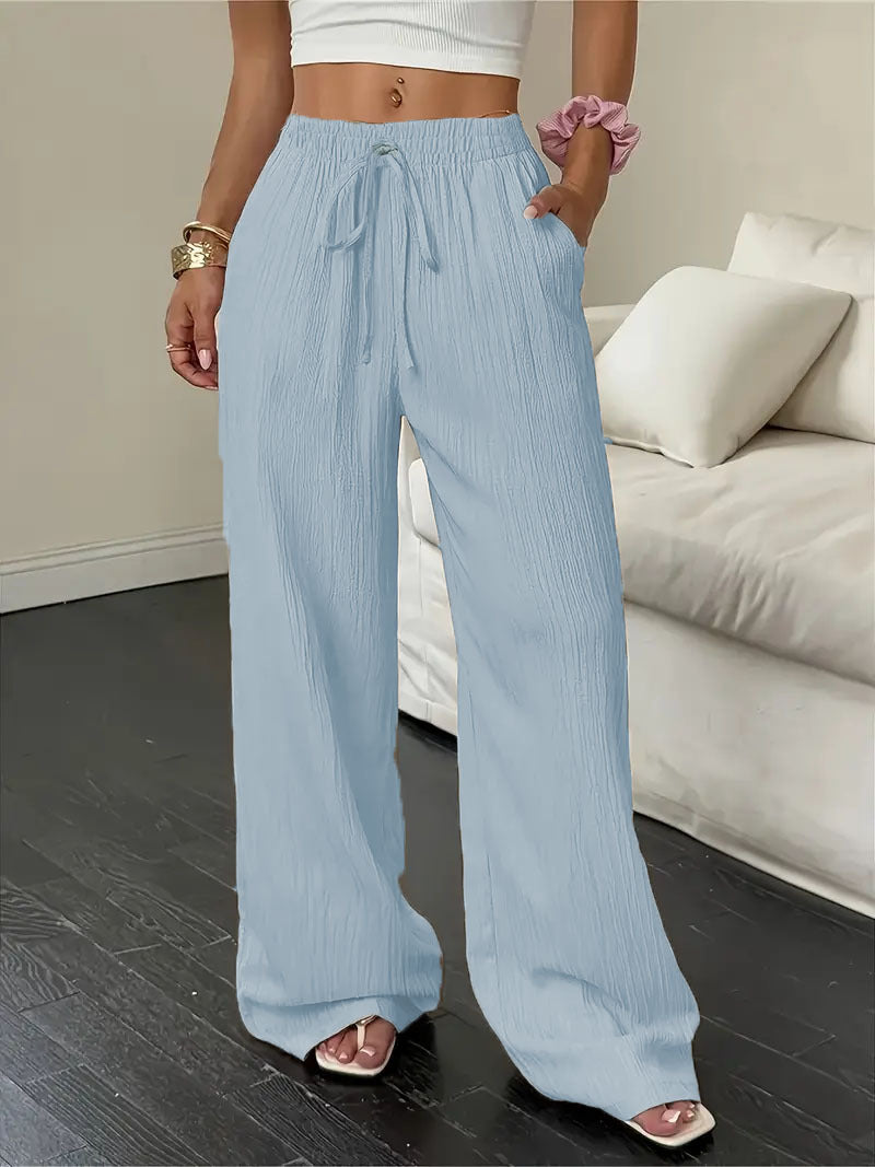 Textured Straight Leg Pants Women N6D147