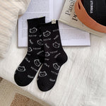 Load image into Gallery viewer, Cat Pattern Combed Cotton Mid Calf Socks M5A058
