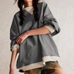Load image into Gallery viewer, Contrast Rib Drop Shoulder Sweatshirt Long Sleeve N5Z249
