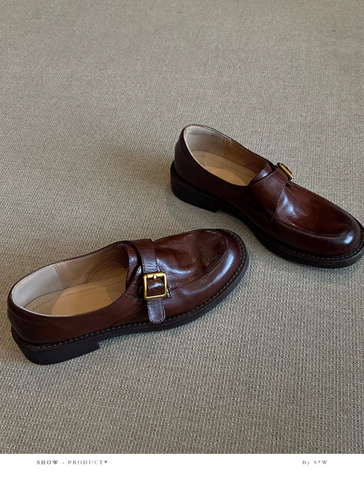 Genuine Leather Platform Loafers Women N6C141