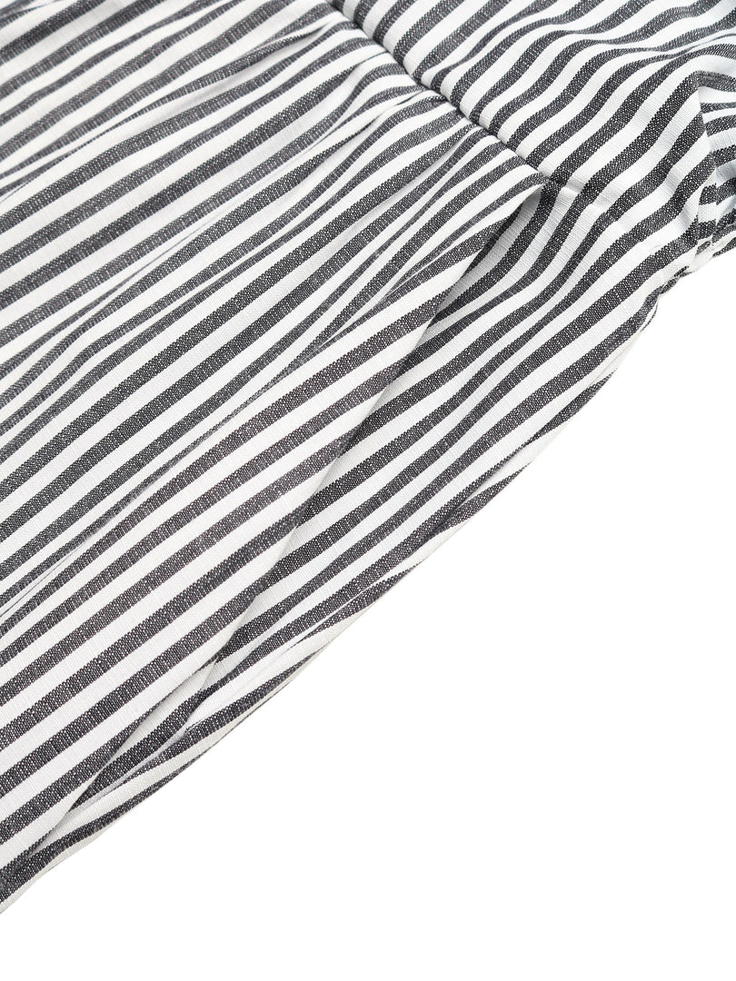 Strapless Stripe Jumpsuit Women Straight Leg N6C251