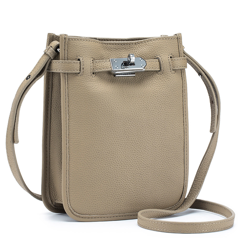 Genuine Leather Crossbody Bag Bucket Shoulder Purse N6F112