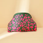 Load image into Gallery viewer, Women's Leopard Print Knit Clip Clutch Bag N6J141