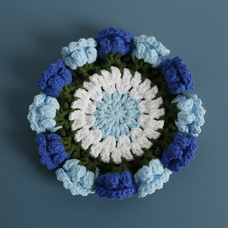 Handmade Crochet Lily of Valley Coaster Bag Charm N6G034