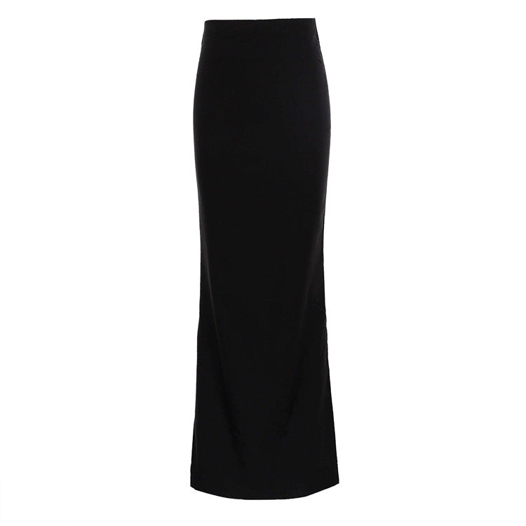 Slim Fit Black Midi Pencil Skirt Women N6C207