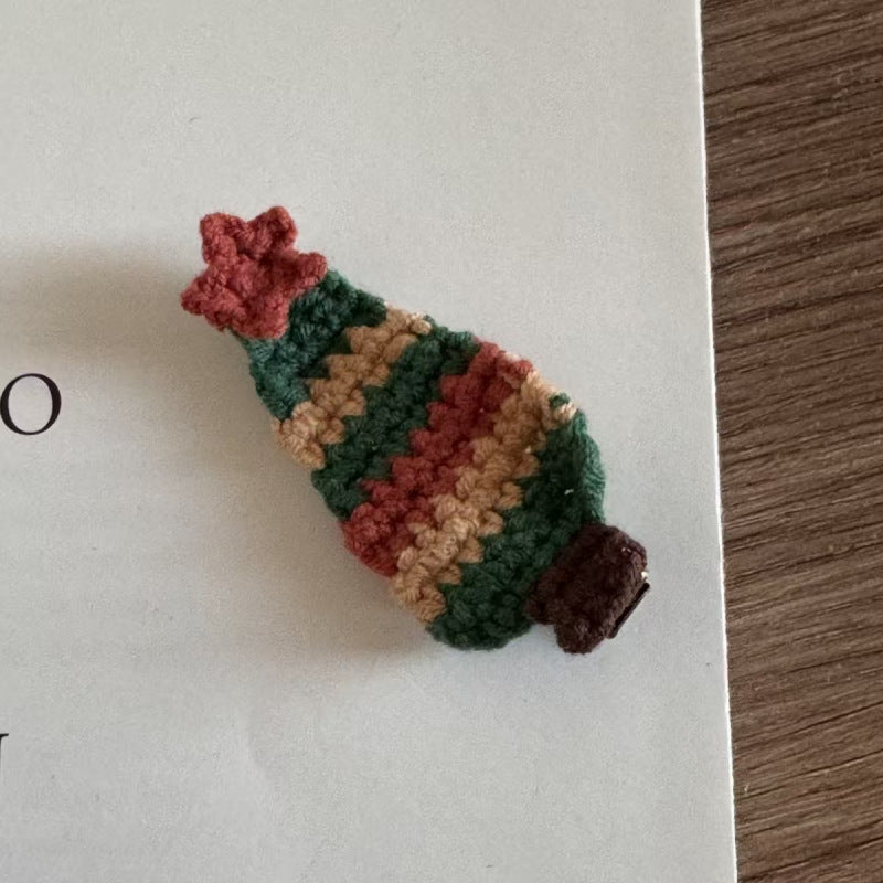 Womens Christmas Tree Knit Duckbill Hair Clip N6K308