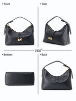 Load image into Gallery viewer, Metallic Hobo Shoulder Bag Women Black N6C034