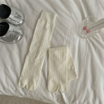 Load image into Gallery viewer, Vertical Rib Solid Split Toe Socks Women Mid-Calf N6H008