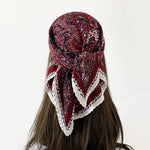 Load image into Gallery viewer, Crinkled Herringbone Scarf 70cm Square Women N6G221