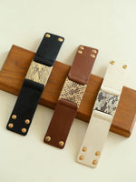 Load image into Gallery viewer, Snakeskin Color Block Wide Cuff Bracelet Women N6C003