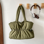 Load image into Gallery viewer, Large Ruched Quilted Fabric Tote Shoulder Bag N6J207