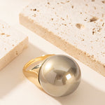 Load image into Gallery viewer, Statement Pearl Open Ring Adjustable Geometric N6H204