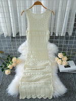 Load image into Gallery viewer, Lace Knit Sleeveless Dress Women N6D106