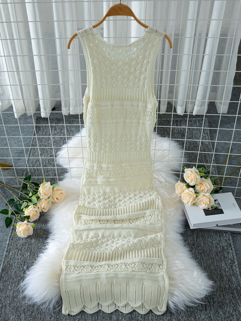 Lace Knit Sleeveless Dress Women N6D106