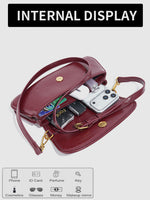 Load image into Gallery viewer, Burgundy Large Capacity Baguette Bag Commute Women N6C029