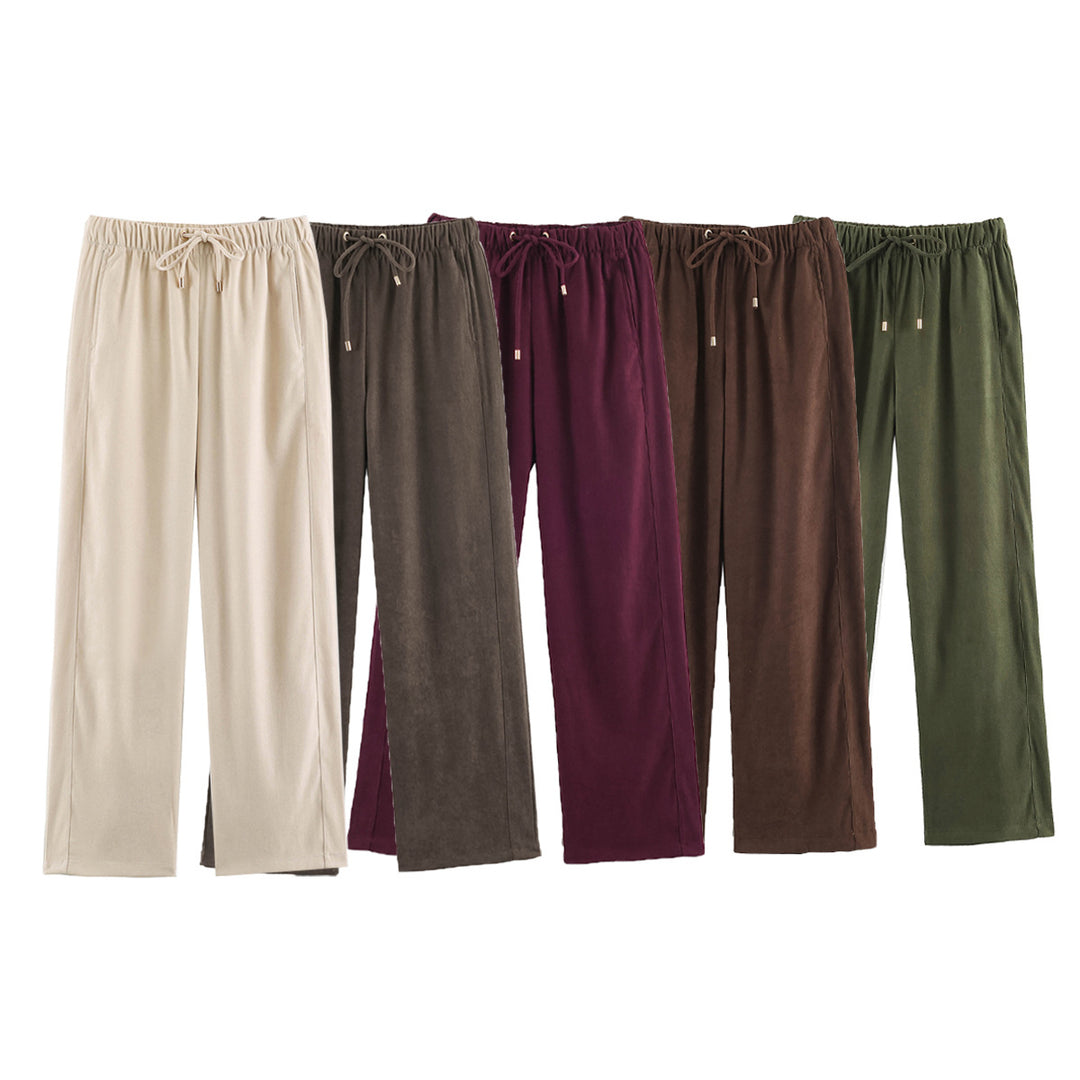 Drawstring Hooded Zip Jacket & Jogger Pants Set Women N6H128