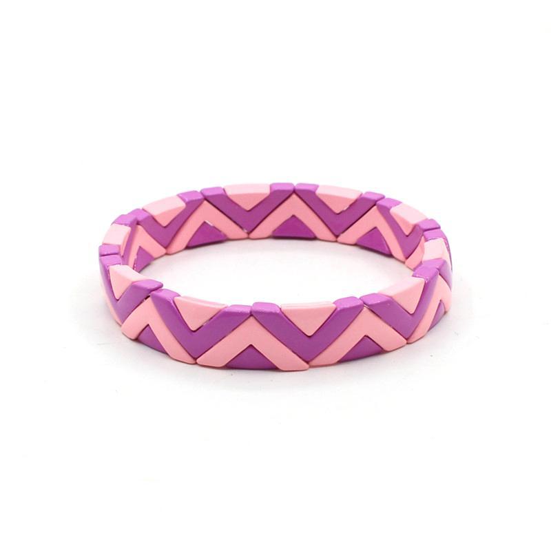 Wave Triangle Links Cuff Enamel Steel Elastic S5P142