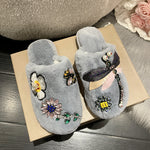 Load image into Gallery viewer, Insect Floral Embroidery Slippers Women M5A285