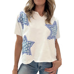 Load image into Gallery viewer, Star Print Street Style Round Neck T-shirt Women N6C337