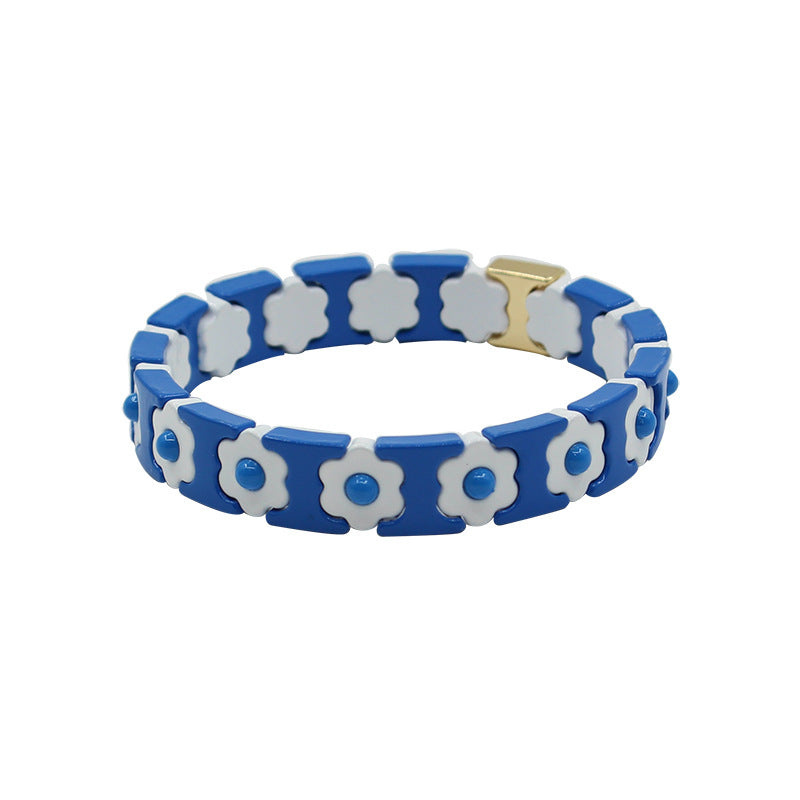 Flowers Handband Cuff Bohemian Enamel Steel S5P161