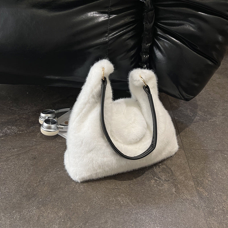 Women's Plush Large Tote Shoulder Bag N6J178