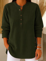 Load image into Gallery viewer, Solid Corduroy Texture V-Neck Button Down Relaxed Top N6G256