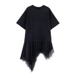Load image into Gallery viewer, Lace Trim Relaxed Fit Short Sleeve T-shirt Women N6D130
