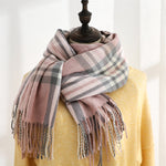 Load image into Gallery viewer, Plaid Pattern Faux Cashmere Wrap  M5A226