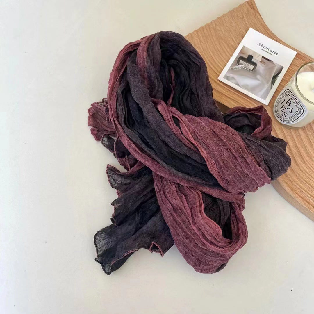 Ombre Crinkle Linen Blend Wrap  M5A241
