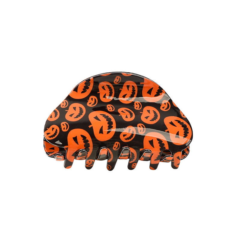 Halloween Ghost Pumpkin Acrylic Claw Clip S5P539