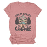 Load image into Gallery viewer, Life is Better by the Campfire Round Neck T-Shirt  N6E138