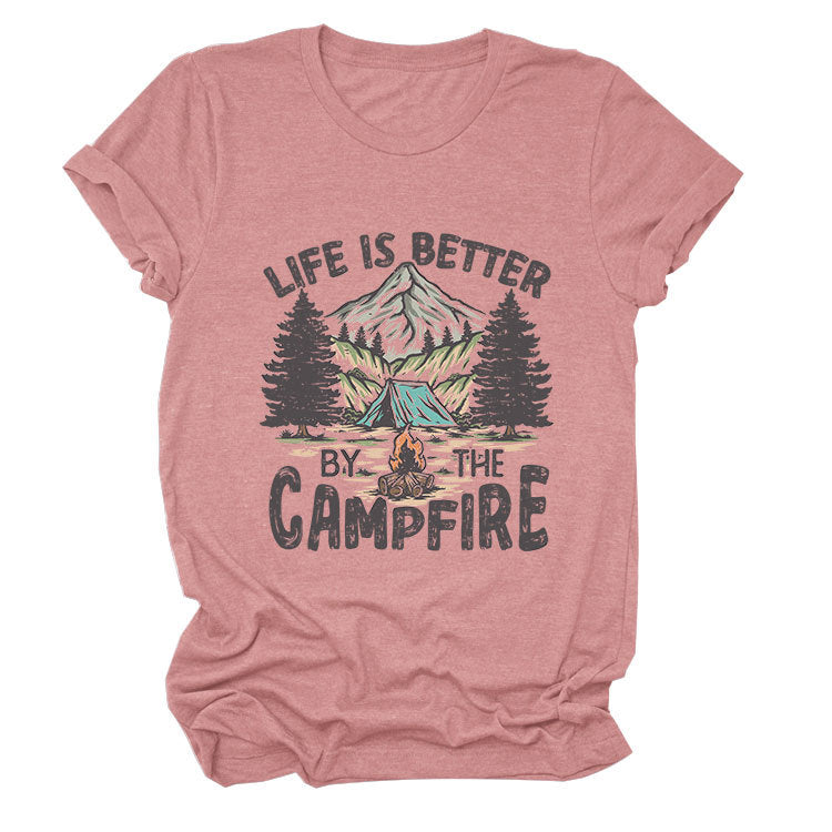 Life is Better by the Campfire Round Neck T-Shirt  N6E138