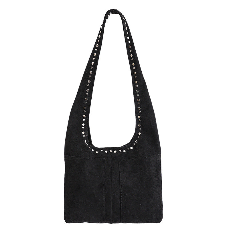 Women's Suede Rivet Dumpling Shoulder Bag N6J113